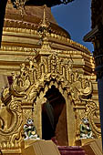 Myanmar - Mandalay, Kuthodaw Pagoda. 729 white pitaka pagodas contain the Tipitaka, the sacred texts of Theravada Buddhism. 